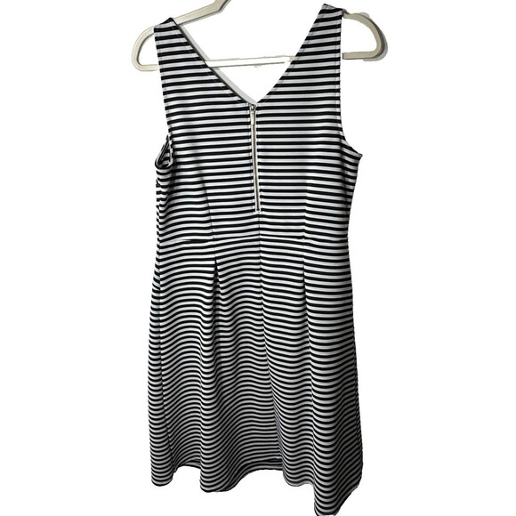 LANE BRYANT Dress Size 14 Blue/White Stripe Sleeveless Double V-Neck Back Zip - Picture 6 of 12